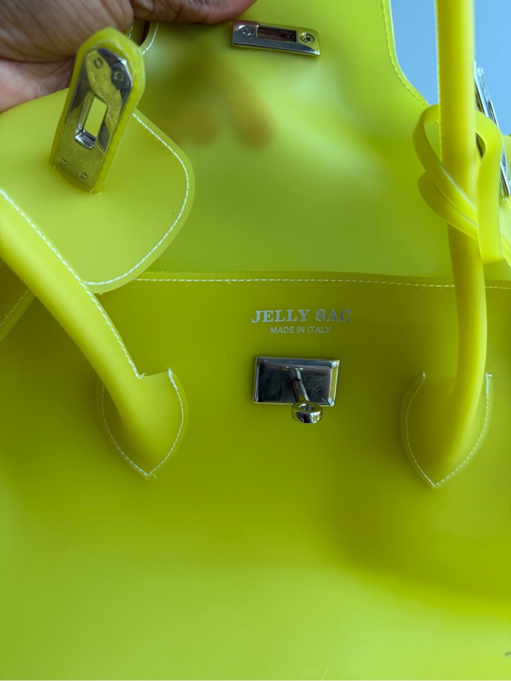Jelly Firkin Jelly Sac Yellow Structured Tote Handbag - Women Bags - Picture 9 of 9
